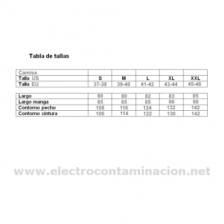 TCV Camisa protección electromagnética electrocontaminación electrosensibilidad