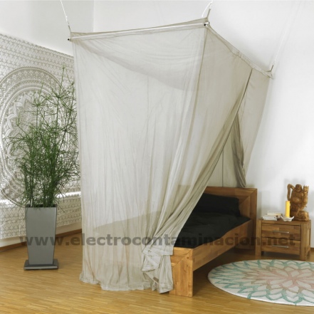 BALDAQUIN CAMA INDIVIDUAL - BTE SILVER TULLE blindaje electromagnético