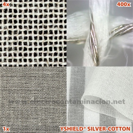 Cortina apantallante antiradiaciones, YSHIELD silver cotton, electrocontaminación