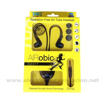 Auricular de tubo de aire Airtube AiRobic, electrocontaminacion, electrosensibilidad