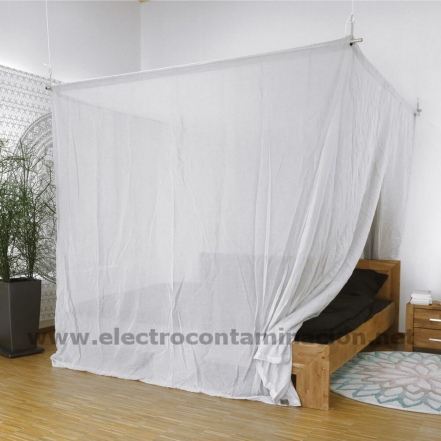Baldaquín cama doble BCD-SILVER COTTON, proteccion radiaciones electromagnéticas