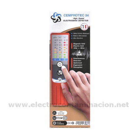Carátula del detector de ondas electromagnéticas del Cemprotect 34