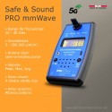 Safe and Sound Pro mmWave de Safeliving, medidor de contaminación electromagnética 5G de onda milimétrica con datos técnicos