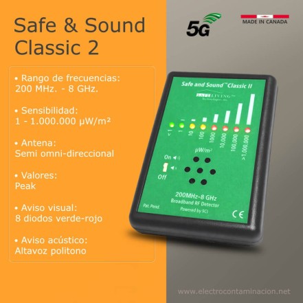 Safe and Sound Classic 2, detector de contaminación electromagnética para 5G de fácil manejo