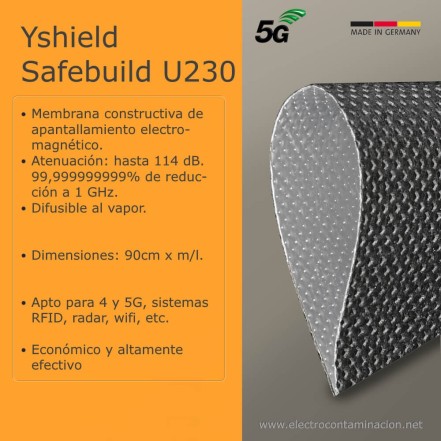 Membrana constructiva con apantallamiento electromagnético Yshield Safebuild U230