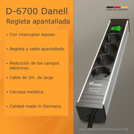 Danell 6700, regleta apantallada reduce la electrocontaminación